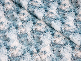 WHITE & BLUE FLORAL PRINTED PREMIUM MIX COTTON SHIRT FABRIC.